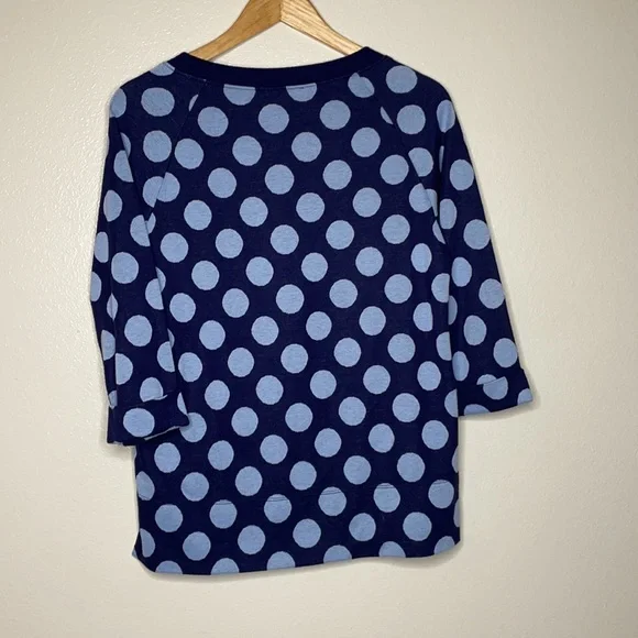 Coldwater Creek Polka Dot‎ Crewneck sz X-Small Blue/light blue - Picture 4 of 4